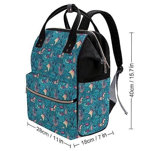 Fantastic-Creatures-Animal-Pattern-Diaper-Bag-Portable-Backpack-Mommy-Bag-Travel-Shoulder-Daypack-for-Outdoor-Working-Beach