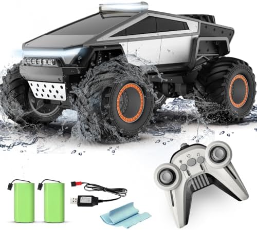 RC Cyber Truck Toy Car 1:16 Scale, Waterproof 4WD Amphibious, Remote Control for Kids 6+, All-Terrain Off-Road Pickup, 2.4GHz, Ideal Gift for Boys (2401 car)