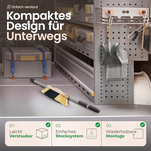 Novaliv Zimmerbesen mit Stiel FEINE KUNSTBORSTEN Besen weiche Borsten Schrankbesen mit Teleskopstiel und Handfeger Kehrblechgarnitur Metall Kehrblechbesen Handkehrset Feger und Kehrblech – Bild 5