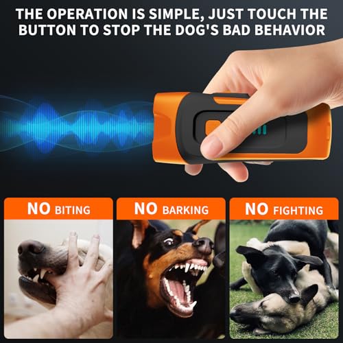 Antibell für Hunde,40 Fuß Antibell Ultraschall Gerät, 2 Modi Anti Bell Gerät Hunde mit Stroboskop Taschenlampe, wasserdicht Anti Bell Gerät Hunde,Geeignet für kleine, mittelgroße und große Hunde.