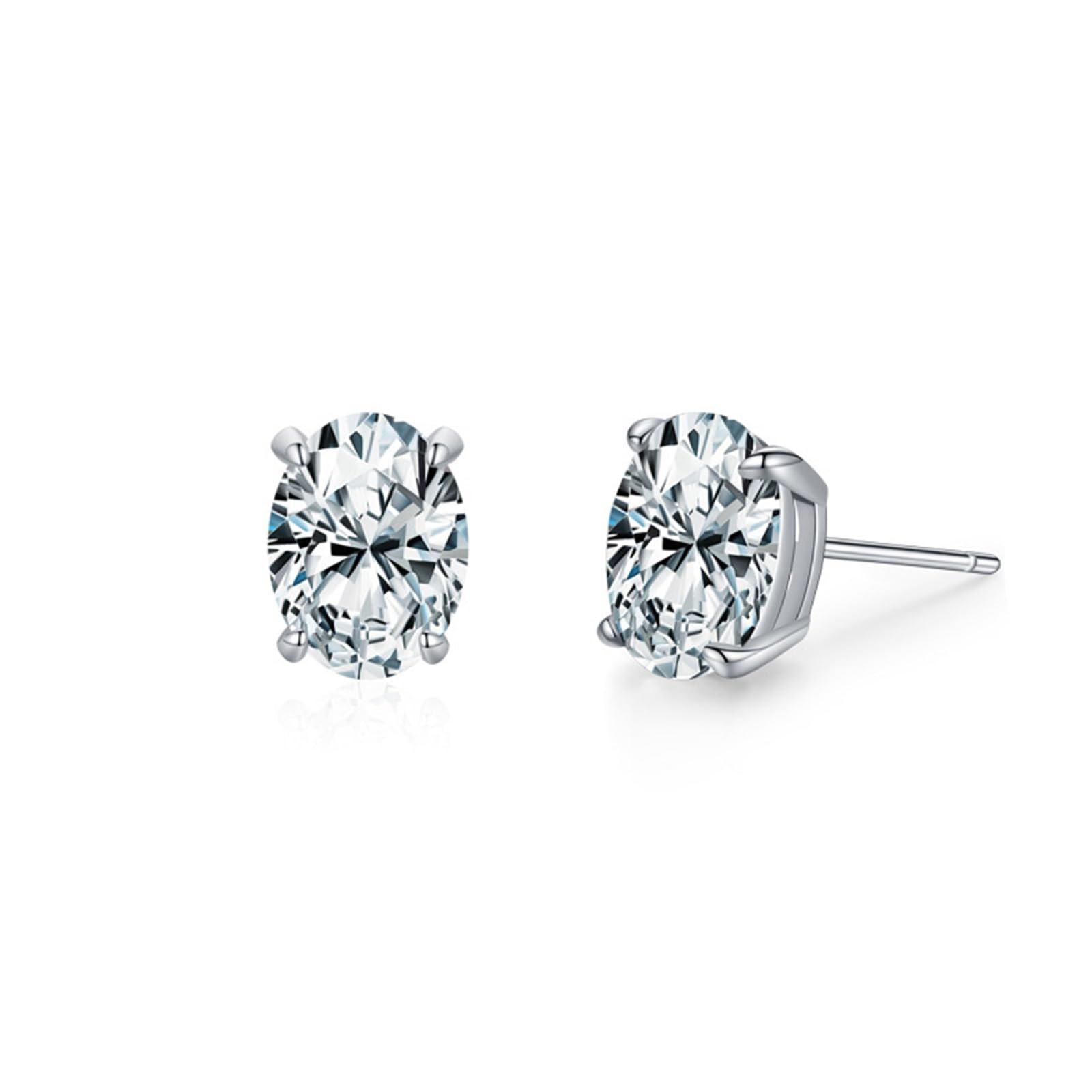 Kolczyki sztyfty białe złoto 750 585 375 damskie kolczyki damskie proste z 4 pazurami owalne Moissanite 1,5 ct kolczyki na sztyfcie prawdziwa biżuteria dla panny młodej, białe złoto