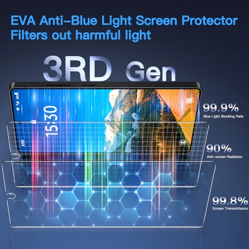 Image of Uyiton for Samsung Galaxy S25 Ultra Screen Protector Anti-Blue Light | Easy to Install Shatterproof Full Coverage Case Friendly 9H Tempered Glass Screen Protector, 2 Pack