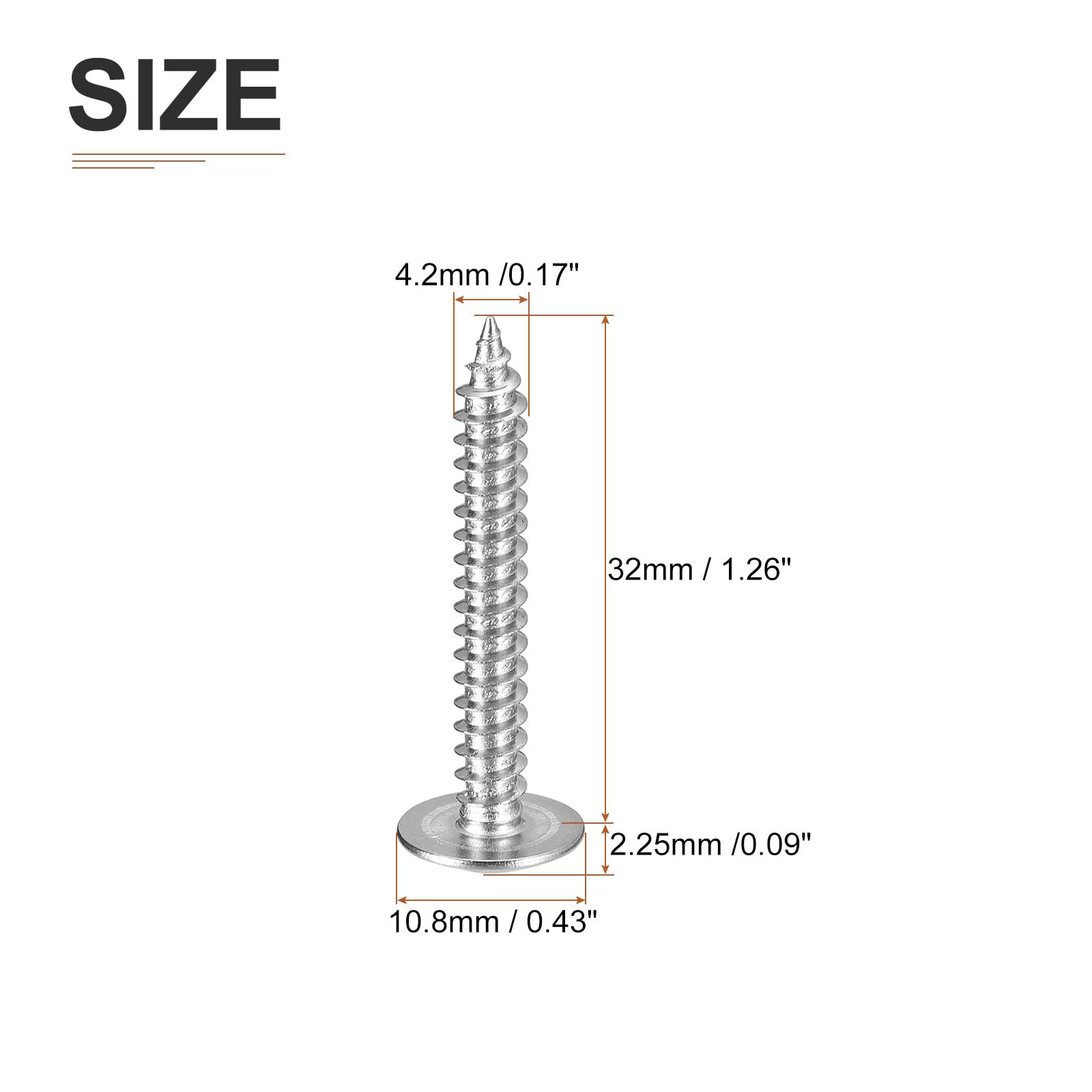 DTGN #8x1-1/4 Sheet Metal Screws, 200 Pack, for Wood Furniture - Image 2