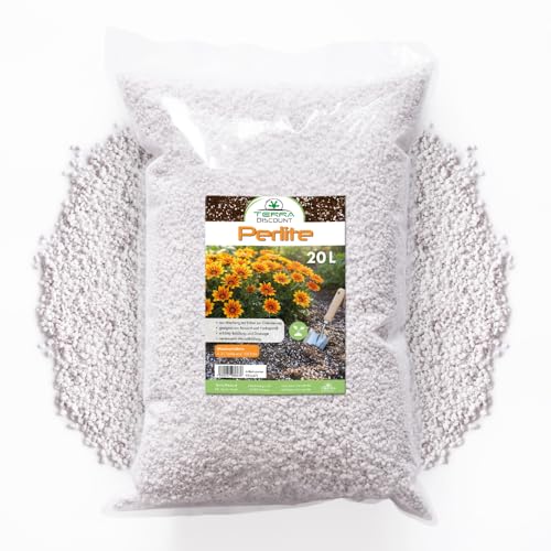 Terra Discount Perlite 20 Liter Premium Perlit Granulat zur Bodenverbesserung & BodenlockerungPflanzgranulat für Blumenerde Zimmerpflanzen Monstera Orchideen Hochbeet Stecklinge Hydrokultur
