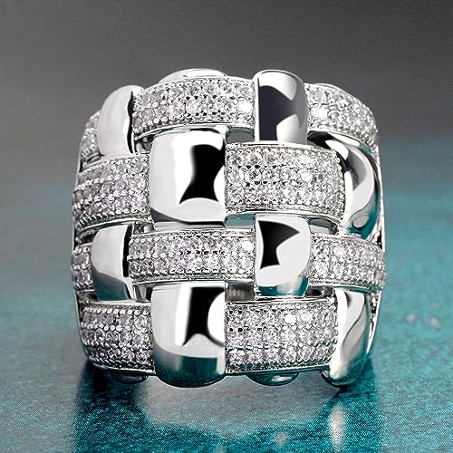Razered Frosted Finger Ring Cross Line Cubic Zirconia Steel Women Fashion Ring Pretty Bridal Jewelry Accessories4