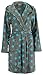 Brandsseller Accappatoio da Donna con Cappuccio - Stelle - Colore: Grigio/Turchese - Dimensione: L/XL