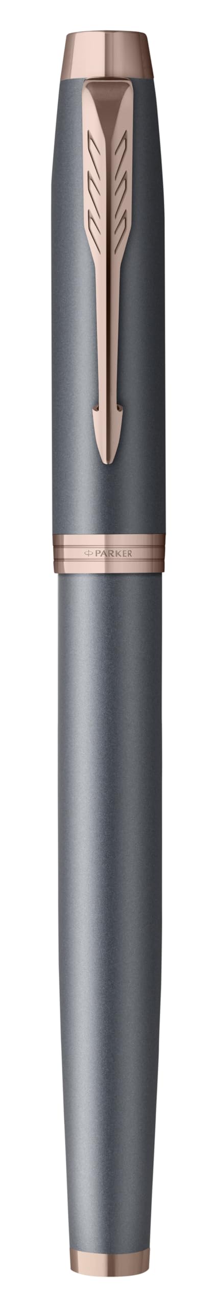 Parker IM Füllfederhalter | Finishing Touch Kollektion | schiefergraues Finish | Mittlere Feder | Blaue Tinte | Geschenkbox