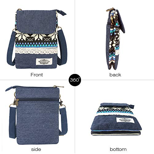 Image of Roomy Cell Phone Purse Wallet Small Crossbody Bags For Women teen girlsl | Small crossbody bags for women with Shoulder Strap,mini thread wallet,cute canvas travel purse tiny purse