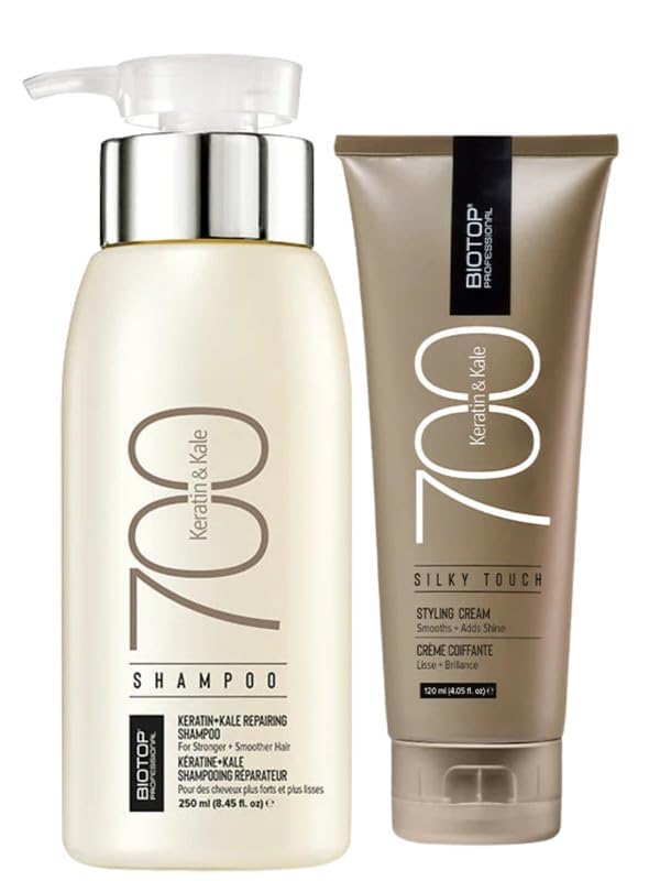 700 Keratin & Kale Shampoo (250ml) and Silky Touch Leave-In Cream Combo – Hair Strengthening & Smoothening Duo – Sulphate-Free, With Keratin & Kale Extracts – Frizz Control & Shine for All Hair Types-image-47