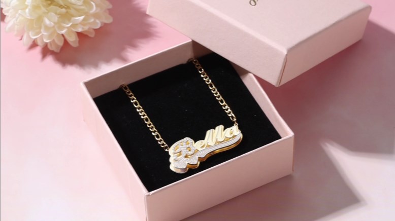 Collana Con Nome MMXX Personalizzato Bicolore A Doppio