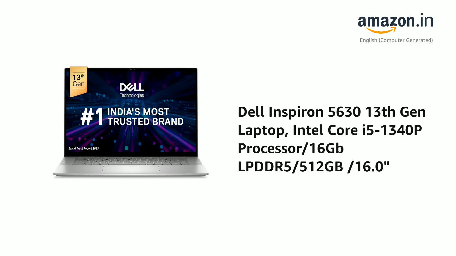 Dell Inspiron 5630, Intel Core i5-1340P, 13thGen, 16GB