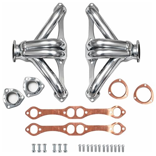 Ceramic Coated Block Hugger Headers for Small Block Chevy SBC 265 283 302 305 327 350 400 Gen 1 V8 Fits 19231959 Street Rods Tri-Five Chevys Early Trucks by Certified Automotive Experts