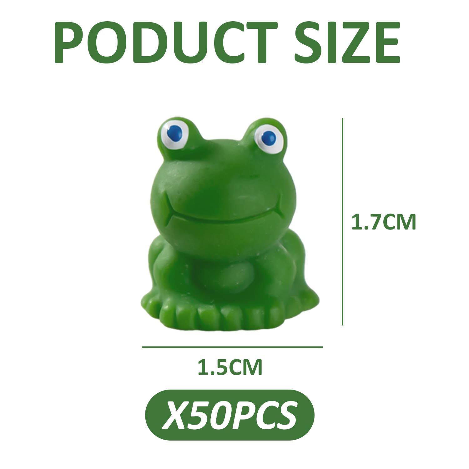 50 sztuk zielonych figurek żab, małe żaby, żaby z żywicy, mini żabki, mini statuetki żab z żywicy, małe dekoracje ogrodowe z żabami