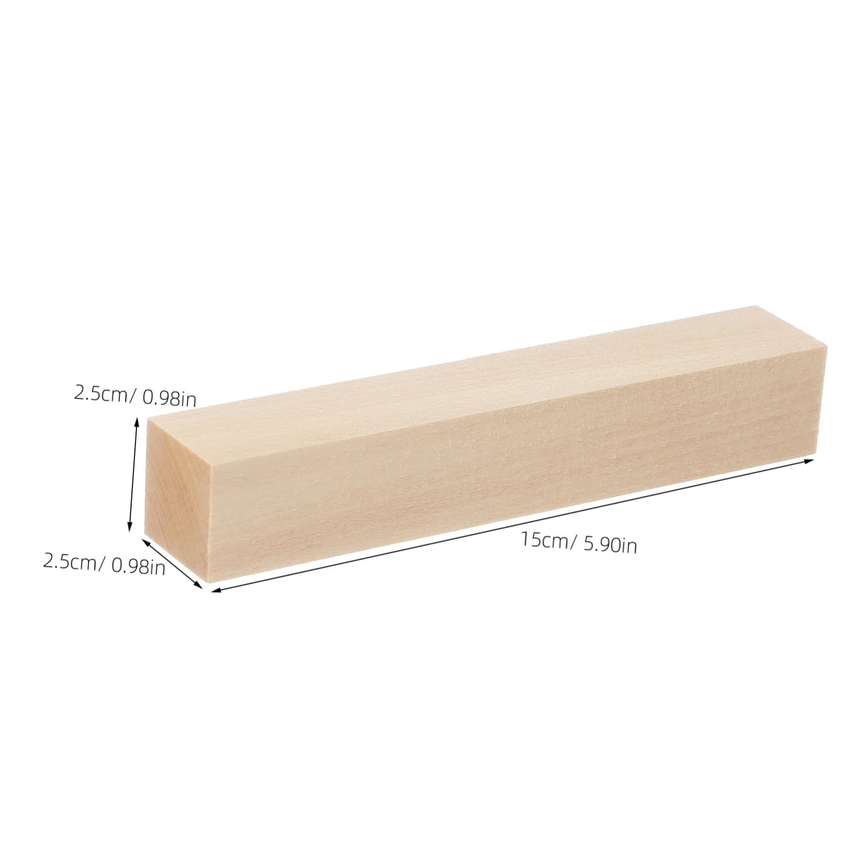 16 Varillas de Madera sin Acabado para Manualidades, Superficie Lisa y Veta Visible, Listones Cuadrados para Crear Adornos y Proyectos Creativos