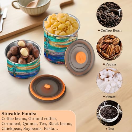 Envase para café de vidrio artístico 500ml acero inox miniatura 5