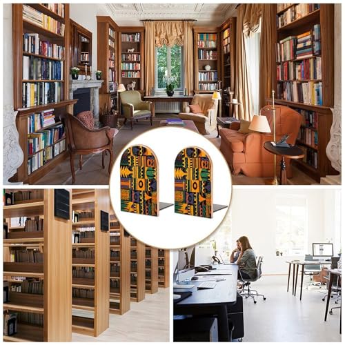 Sujetalibros de madera resistente que evita la caída de libros en salas de estudio 6