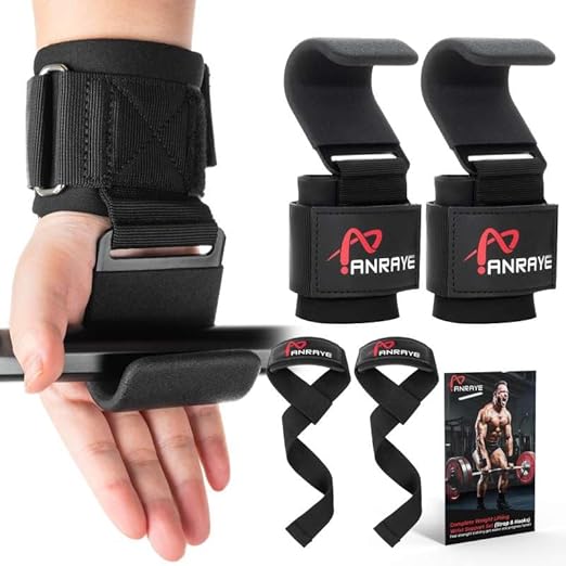 Navaris Weight Lifting Hook Straps - Pair Of Weightlifting Wrist Support Straps With Hooks - View #4