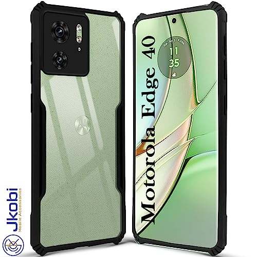 Image of Jkobi Back Cover Case for Motorola Moto Edge 40 (Shockproof with Polycarbonate Clear Panel | Professional Black)