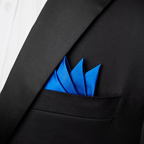 Devpsisr Prefolded Pocket Square, Men's Suit Handkerchief Keeper(A Blue) #TOP1