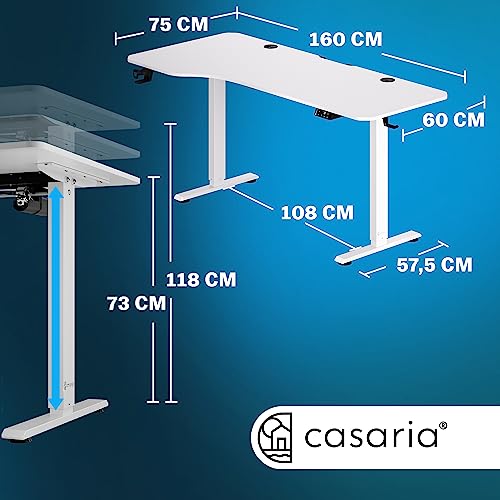 Höhenverstellbarer Eckschreibtisch von Casaria für modernes Arbeiten