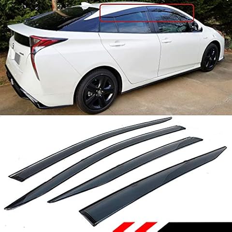 Smoke Tinted Low Profile Window Visor Rain Guard Deflector with Compatible for 2016-2022 Toyota Prius Cover