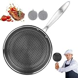 Oveallgo Pfanne 28 cm / 24 cm Waben-Bratpfanne Ohne PFAS, Mineral-Keramikpfanne, Edelstahl-Wabenpfanne Für Induktion & Elektro (26CM)