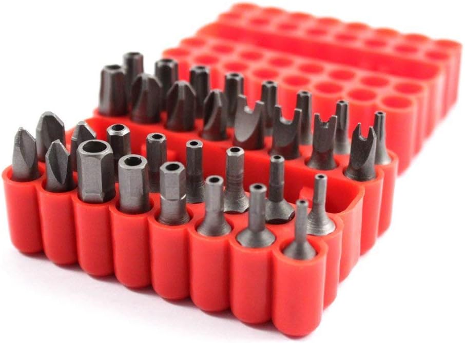 Chrome Vanadium Steel Security Bit Set Magnetic ExtensionHolder 33pc