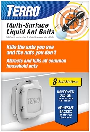 TERRO Multi-Surface Liquid Ant Baits, 8-Pack, Indoor Bait Stations for Home