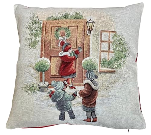 Coussin de Noël gobelin brillant chic – Déco chalet rétro pour votre canapé - 2