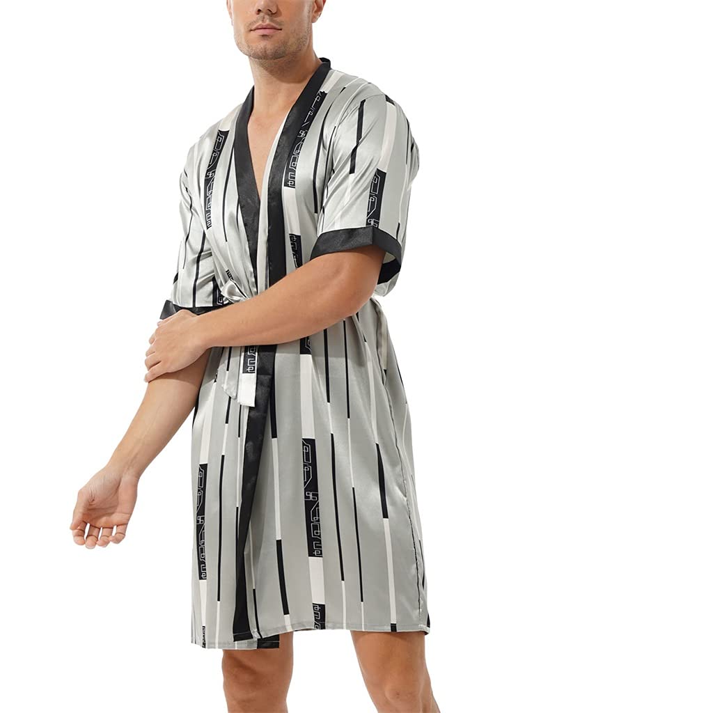 Bathrobe Bathrobe Oversized Satin Bathrobe Mens Robe Dress Striped