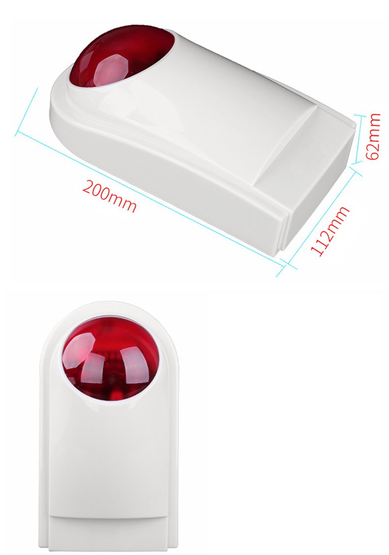 xin-sheng Strobe Siren 12V, Indoor Outdoor Wired 110dB Sound and Flash Light Security Alarm Siren, Red