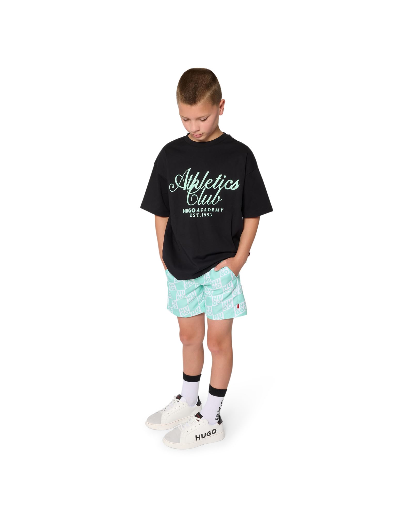 Hugo Badeshorts Jungen Grün 8 Jahre