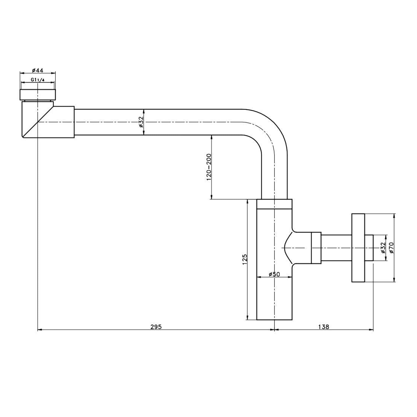 Siphon Waschbecken Bad mit Reinigungsöffnung,Geruchsdichte,Ablauf Garnitur Syphon Waschbecken für Küchenspülen,1 1/4"