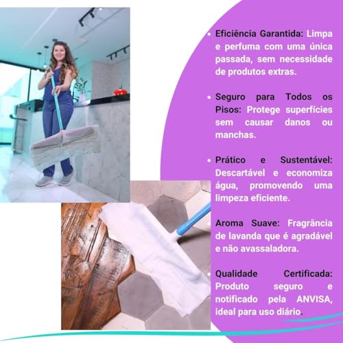 Pano Umedecido de Limpeza para Chão Rodo Mop Kit 2 Unidades