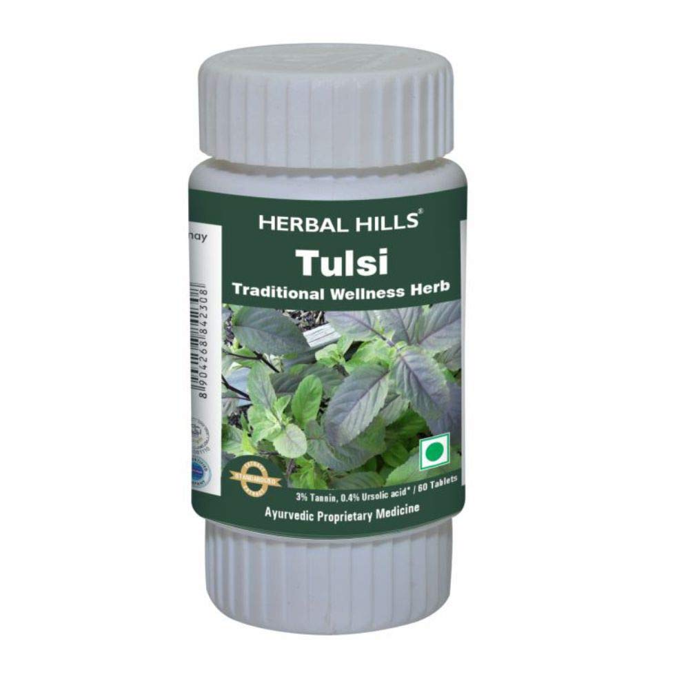 Herbal Hills Tulsi Tablets | Boosts Immunity | Provides relief in Cough & Cold, 60 Tablets