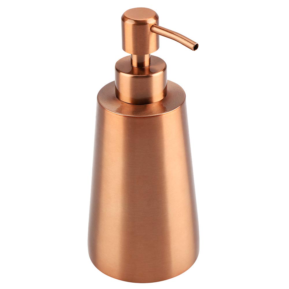 Bomba Dispensadora de Loción 350 ml Acero Inoxidable Recargable para Champú y Jabón Líquido Cuadrada para Cocina o Baño (Oro Rosa)