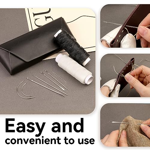 ENCHOL 100 m Leather Waxed Thread, Upholstery Repair Sewing Thread Kit with Sewing Needles - Image 3