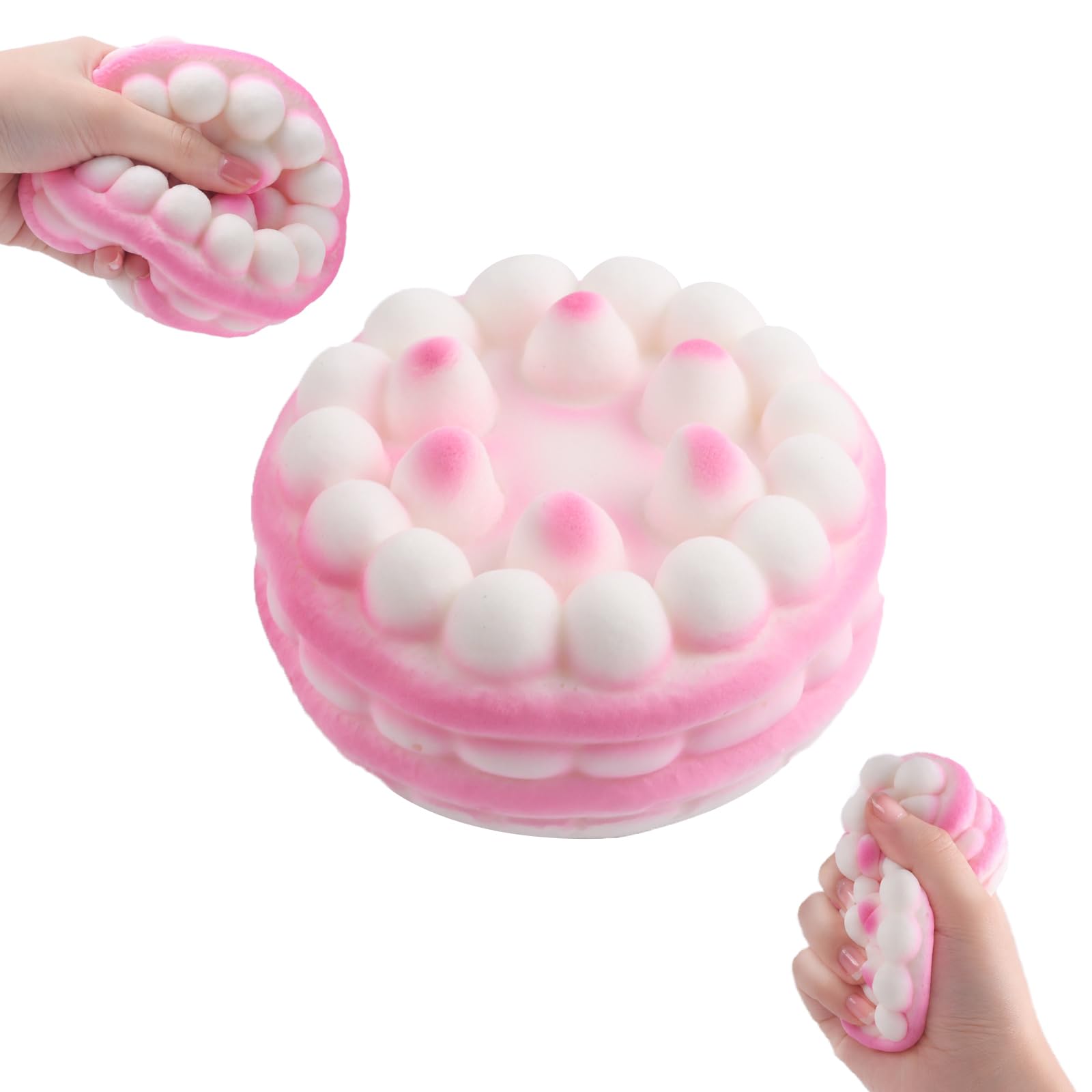 Anboor 4.3" Pink Strawberry Cake Squish Slow Rising Scented Kawaii Fiidget Toys for Kids Adults Autism Birthday Gifts
