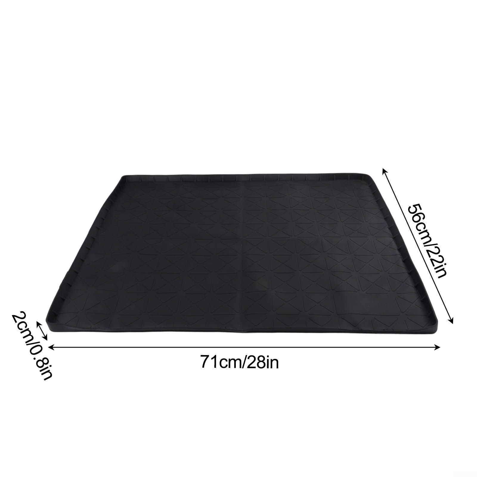 Bandeja de Silicona para Debajo del Lavabo, Alfombra Protectora contra Fugas en Cocina, Antideslizante y, para ideal para Armarios, Medidas 86x56 cm, Negro(86x56x2.5cm)