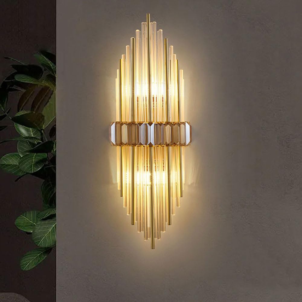 Apliques de Pared Modernos para Dormitorio Apliques de Pared Estilo Granja para Sala de Estar Luz Nocturna Lámpara de Pared para Habitación Infantil Luz de Tocador de Cristal para Baño