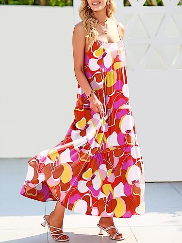 Image of ANRABESS Women Summer Casual Loose Sleeveless Sundress Spaghetti Strap Flowy Boho Linen Beach Vacation Maxi Long Dress