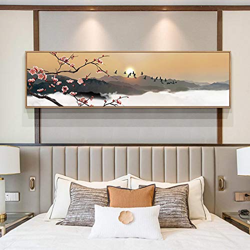 Fleur de prunier toile decoration salon pour creer une ambiance zen