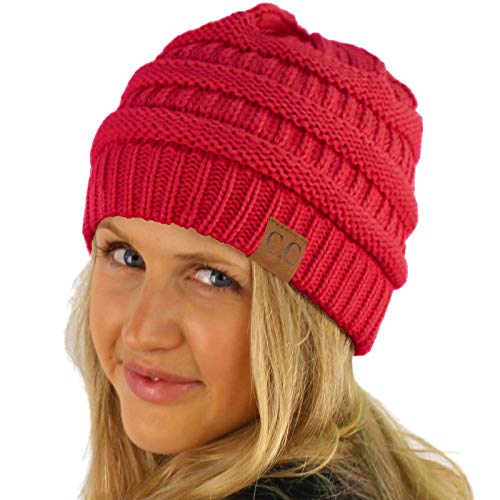 Image of Hatsandscarf CC Exclusives Solid Color Beanie Tail Hat for Adult (MB-20A)