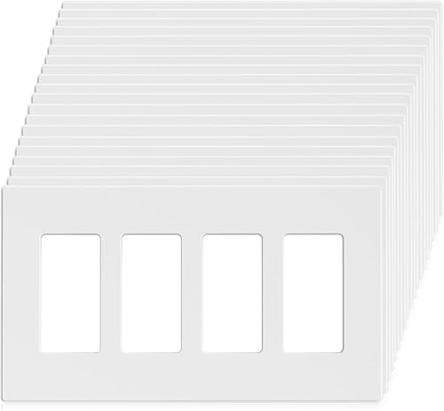 Vista 46 de ELEGRP Placas decorativas de pared sin tornillos, de tamaño mediano, cubierta termoplástica irrompible para interruptor de salida de receptáculo