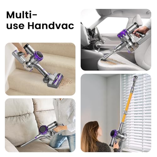 Image of UML0 S3P Cordless Vacuum Cleaner, 45kPa Powerful Suction Vacuum Cleaners for Home, 55-Min Runtime Rechargeable Stick Vacuum, Self-Standing, for Pet Hair Carpet Hard Floor, LED Display