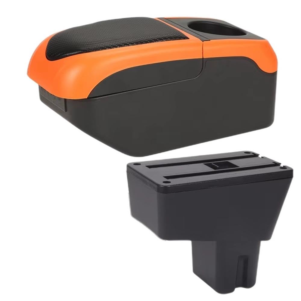 Sxqpocar Black Orange For Citroen C3 C4 2025 Car Armrest Box Interior Storage Box Replacement Parts