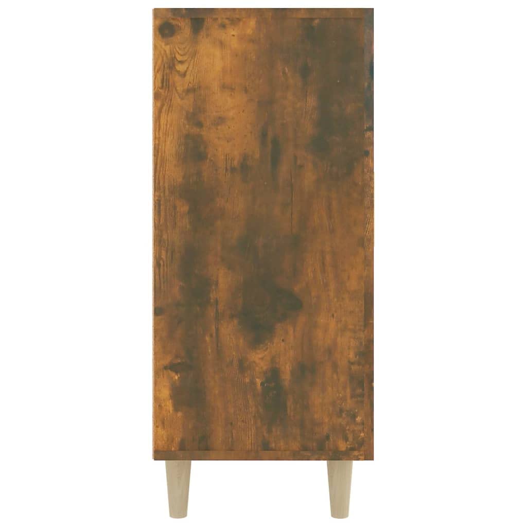 Générique Klasyczny bufet wędzony dąb 90 x 34 x 80 cm, mebel do salonu z drewna inżynieryjnego z 3 drzwiami, duża przestrzeń do przechowywania do uporządkowania codziennych niezbędników.