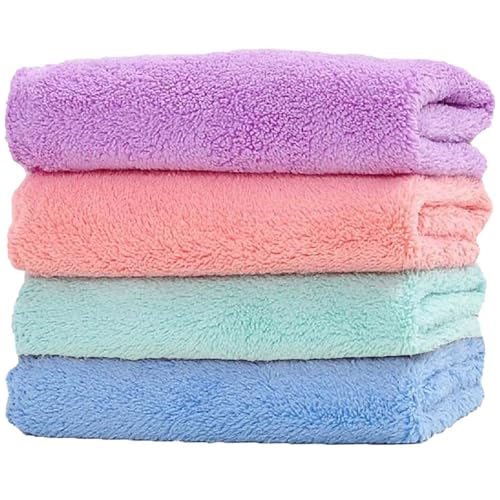 ZQuintuplian 4 Pack Face Cloths for Washing Face, Cleansing, Removing Makeup - Gym, Travel, Living Room
