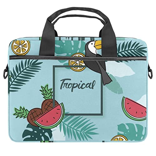 Sac à bandoulière pour ordinateur portable au motif tropical pour le bureau et les cours