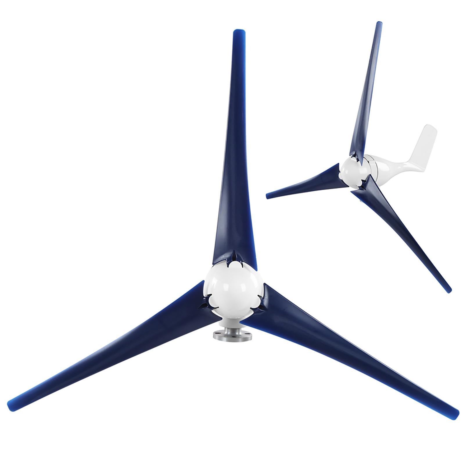 Cocoarm Kit Generador de Turbinas Eólicas 200W Aerogenerador de Aleación y Plástico con Controlador 3 Palas 12 24 48V para Barcos Cabinas Terrazas y Carga de Casas Móviles (Blue #12)